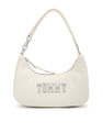 Tommy Hilfiger Logo Beige Pu Shoulder Bag