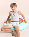 USPA Innerwear Boys Mid Rise Cotton Spandex Trunks - Pack Of 5