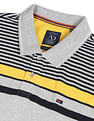 AD by Arvind Horizontal Stripe Cotton Polo Shirt
