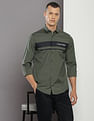 Calvin Klein Brand Stripe Poplin Shirt