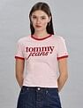 Tommy Hilfiger Womens Pink Logo T-Shirts