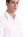 USPA Tailored White Tailored Regular Fit Solid Shirt