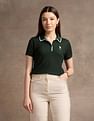 U.S. Polo Assn. Women Tipped Collar Textured Polo Shirt