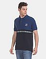 U.S. Polo Assn. Denim Co. Blue Cut And Sew Panel Pique Polo Shirt