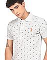 U.S. Polo Assn. Ribbed Collar Printed Polo Shirt