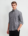 Arrow Sport Slim Fit Vertical Striped Shirt