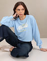 U.S. Polo Assn. Women Crew Neck Typographic Print Sweatshirt