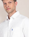 U.S. Polo Assn. Birdseye Dobby Textured Solid Shirt