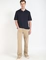 Calvin Klein Jeans Solid Regular-Fit Linen Polo T-Shirt