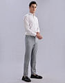 Tommy Hilfiger Regular-Fit Self-Design Mid Rise Trousers