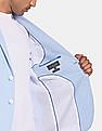 U.S. Polo Assn. Men Light Blue Notch Lapel Collar Casual Blazer