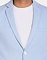 U.S. Polo Assn. Men Light Blue Notch Lapel Collar Casual Blazer