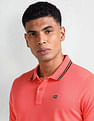 Arrow Sport Striped Collar Solid Polo Shirt