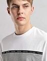 Calvin Klein Jeans Mens White Colourblocked T-Shirts