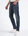 Flying Machine Mid Rise Slash Slim Tapered Jeans