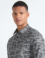 Flying Machine Graphic Print Satin Shirt