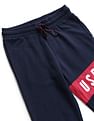 U.S. Polo Assn. Kids Boys Blue Mid Rise Solid Track Pants