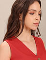 U.S. Polo Assn. Women V-Neck Solid Fit And Flare Dress