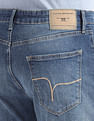 Flying Machine Mid Rise Slash Slim Tapered Jeans