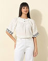 U.S. Polo Assn. Women Floral Embroidered Top