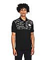 Aeropostale Women Black Cotton Brand Print Polo Shirt