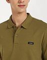 Calvin Klein Jeans Solid Slim-Fit Cotton Polo T-Shirt
