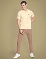 Flying Machine All Over Motif Print Cotton Polo Shirt