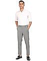 Arrow Flat Front Check Formal Trousers