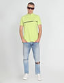 Flying Machine Solid Pique Cotton T-Shirt
