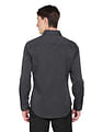 Calvin Klein Men Black Geometric Pattern Slim Fit Pure Cotton Formal Shirt