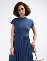 Tommy Hilfiger Ribbed Mock Neck Midi Dress