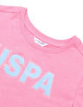 U.S. Polo Assn. Kids Girls Flock Print Relaxed Fit T-Shirt