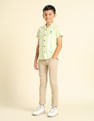 U.S. Polo Assn. Kids Boys Vertical Striped Cuban Shirt