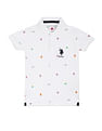 U.S. Polo Assn. Kids All Over Flag Print Cotton Polo Shirt