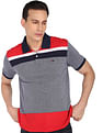 AD by Arvind Cotton Horizontal Stripe Polo Shirt