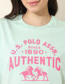 U.S. Polo Assn. Women Boyfriend Fit Brand Printed T-Shirt