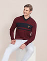 U.S. Polo Assn. V-Neck Horizontal Stripe Sweater