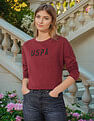 U.S. Polo Assn. Women Boxy Fit Brand Embellished T-Shirt