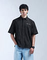 Flying Machine Vertical Striped Oversized Fit Digitopia Shirt