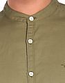 Flying Machine Mandarin Collar Solid Casual Shirt