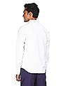 Aeropostale Men White And Yellow Spread Collar Striped Casual Shirt