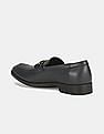 Calvin Klein Men Navy Craig Dress Calf Small Grid Embossed Leather Slip On Shoes