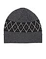 U.S. Polo Assn. Men Grey Patterned Weave Beanie Cap