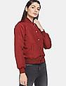 Aeropostale Women Red Solid Bomber Jacket