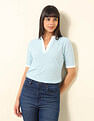U.S. Polo Assn. Women Regular Fit Textured Polo Shirt