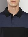 Calvin Klein Colour Block Mix Media Polo Shirt